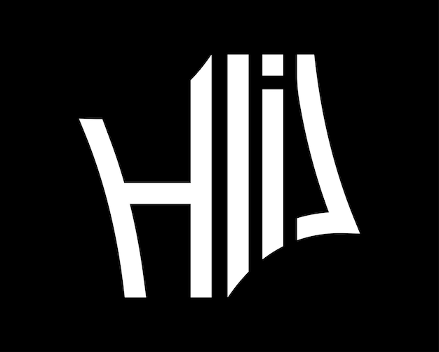 Diseño del logotipo de la letra HI arte vectorial