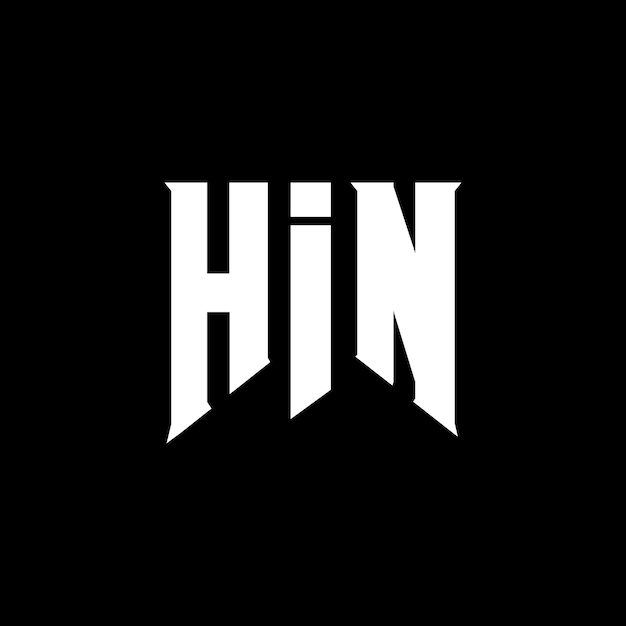 Diseño de logotipo de letra HIN para una empresa de tecnología Diseño del logotipo HIN combinación de colores blanco y negro Logotipo HIN vector HIN diseño Icono HIN alfabeto HIN tipografía diseño del logotipo