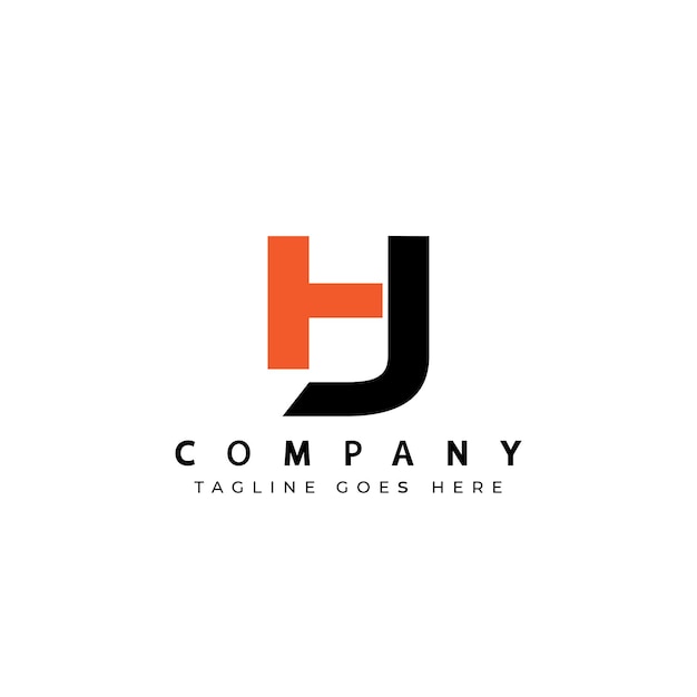 diseño del logotipo de la letra hj o jh