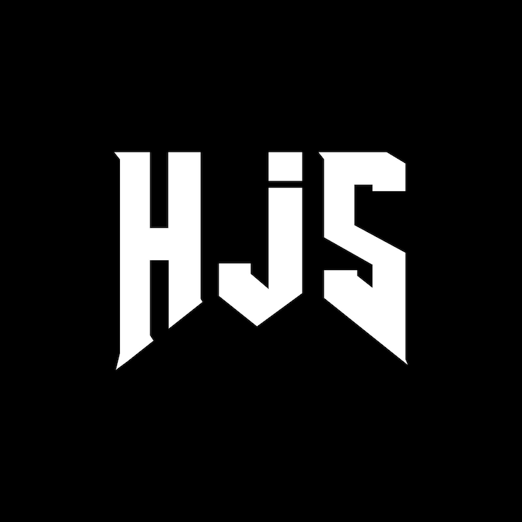 Vector diseño de logotipo de letra hjs para la compañía de tecnología diseño de logotipo hjs combinación de colores blanco y negro logotipo hgs vector diseño hjs icono hjs alfabeto hjs tipografía diseño del logotipo