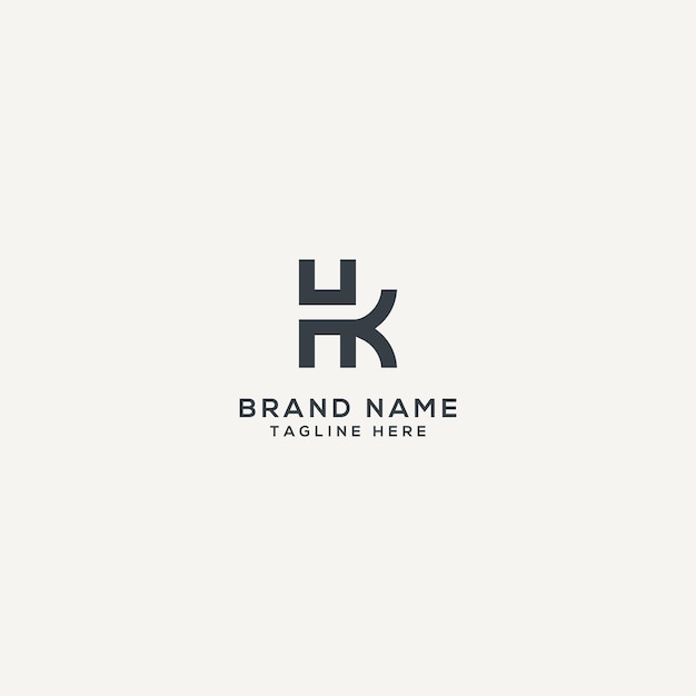 Diseño del logotipo de la letra HK Alfabeto KH Ilustración de la plantilla de diseño del logotipo vectorial plano