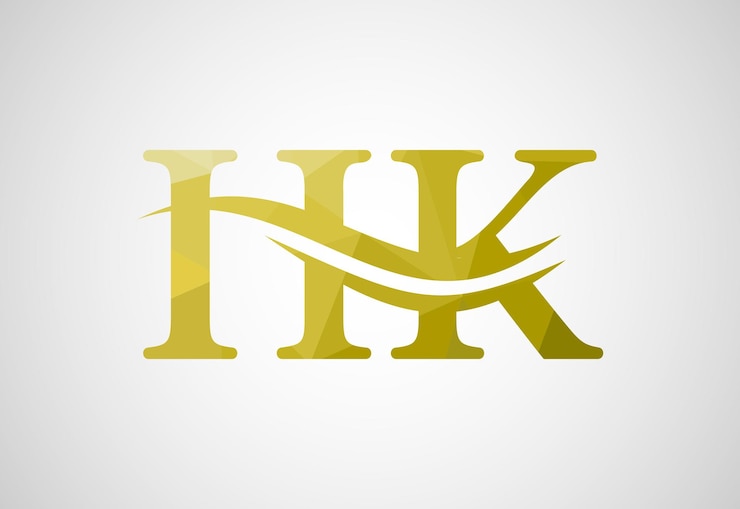 Vector diseño de logotipo de letra hk de baja poli y alfabetos con signo creativo ilustración vectorial