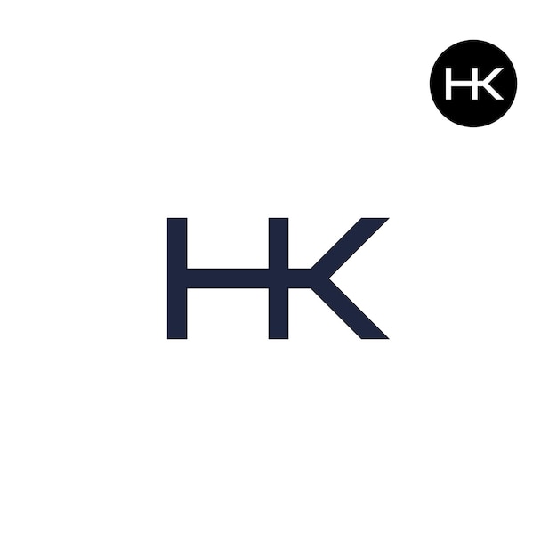 Diseño del logotipo de la letra HK Monogram