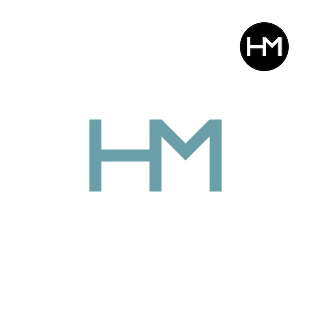 Diseño del logotipo de la letra HM Monogram