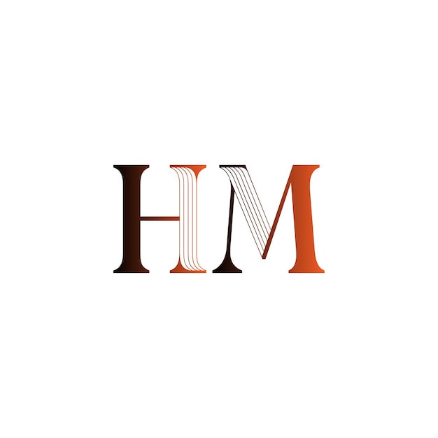 Diseño del logotipo de la letra hm