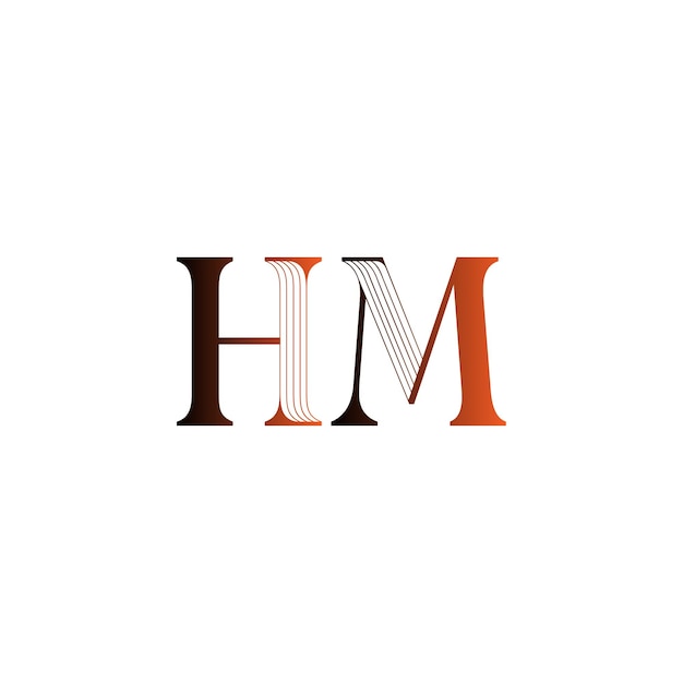 Vector diseño del logotipo de la letra hm