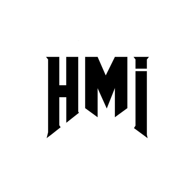 Diseño de logotipo de letra HMI para una empresa de tecnología Diseño del logotipo HMI combinación de colores blanco y negro Logotipo HMI vector diseño HMI icono HMI alfabeto HMI tipografía diseño del logotipo