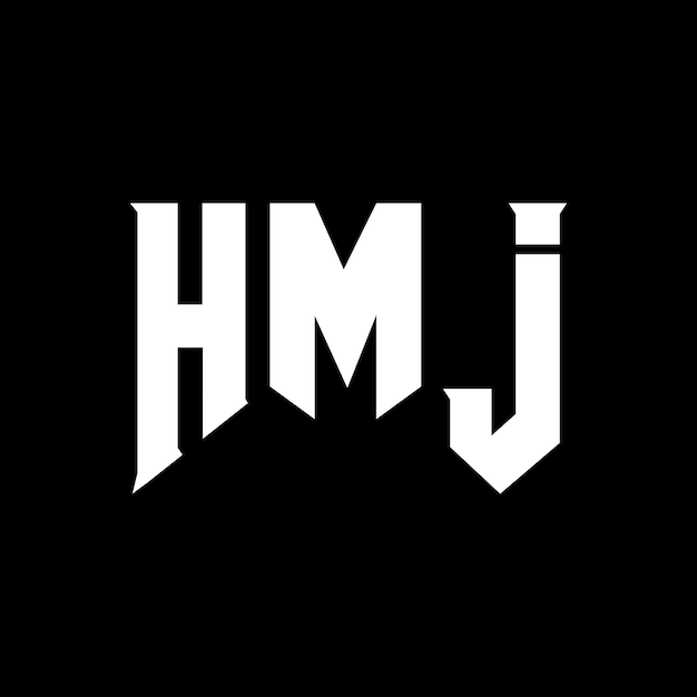 Diseño de logotipo de letra HMJ para una empresa de tecnología Diseño de Logotipo HMJ combinación de colores blanco y negro Diseño de diseño de logotipo HMJ Vector HMJ Diseño de icono HMJ Alfabeto HMJ Tipografía