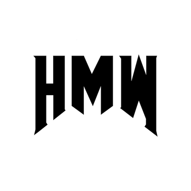 Diseño de logotipo de letra HMW para la compañía de tecnología Diseño de Logotipo HMW combinación de colores blanco y negro Diseño de icono HMW Vector HMW Diseño de diseño de logotipo HMW Alfabeto HMW Tipografía HMW