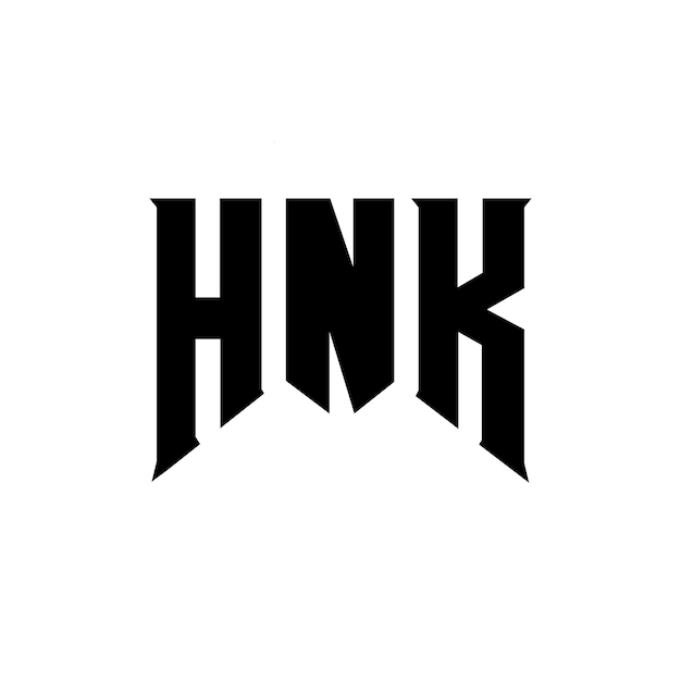 Diseño de logotipo de letra HNK para la empresa de tecnología Diseño de Logotipo HNK combinación de colores blanco y negro HNK logotipo HNK vector HNK diseño HNK icono HNK alfabeto HNK tipografía diseño de logotipo