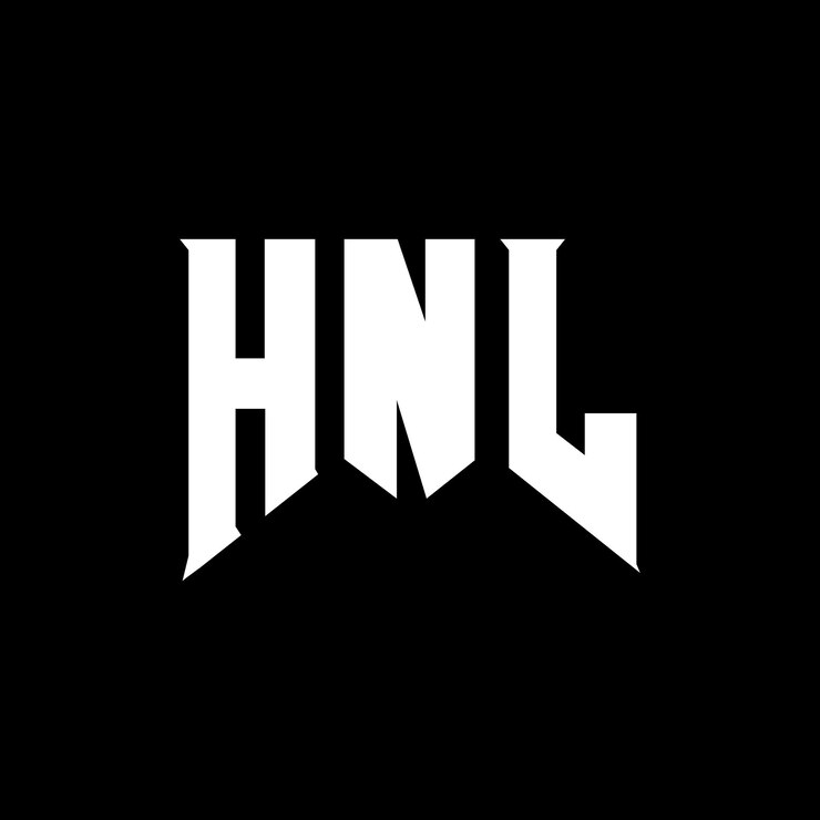 Vector diseño de logotipo de letra hnl para la empresa tecnológica hnl diseño del logotipo hnl combinación de colores blanco y negro logotipo hnl vector diseño hnl icono hnl alfabeto hnl tipo de diseño del logotipo