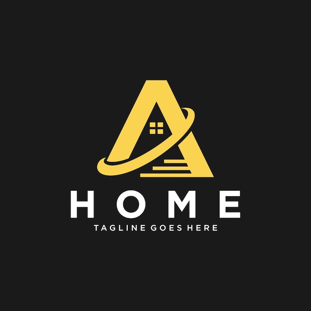 Diseño de logotipo de letra A Home