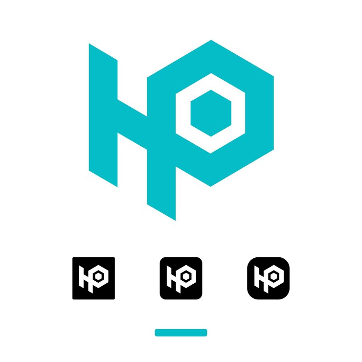 Vector diseño del logotipo de la letra hp pixel