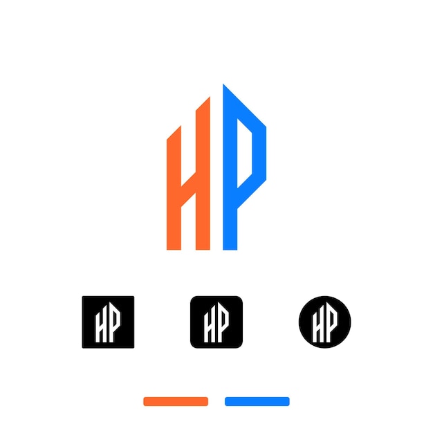 Vector diseño del logotipo de la letra hp