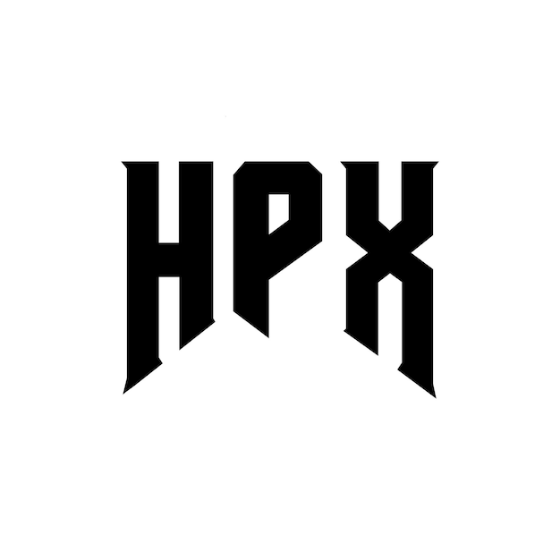 Diseño de logotipo de letra HPX para la compañía de tecnología Diseño de Logotipo HPX combinación de colores blanco y negro Diseño de diseño de logotipo HPX vector HPX Icon HPX alfabeto HPX tipografía