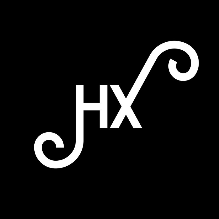 Vector diseño del logotipo de la letra hq en fondo negro diseño de la letra blanca en fondo negro logotipo hq
