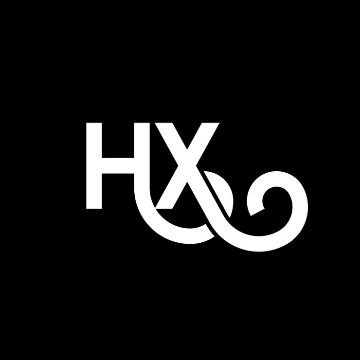 Vector diseño del logotipo de la letra hq en fondo negro diseño de la letra blanca en fondo negro logotipo hq