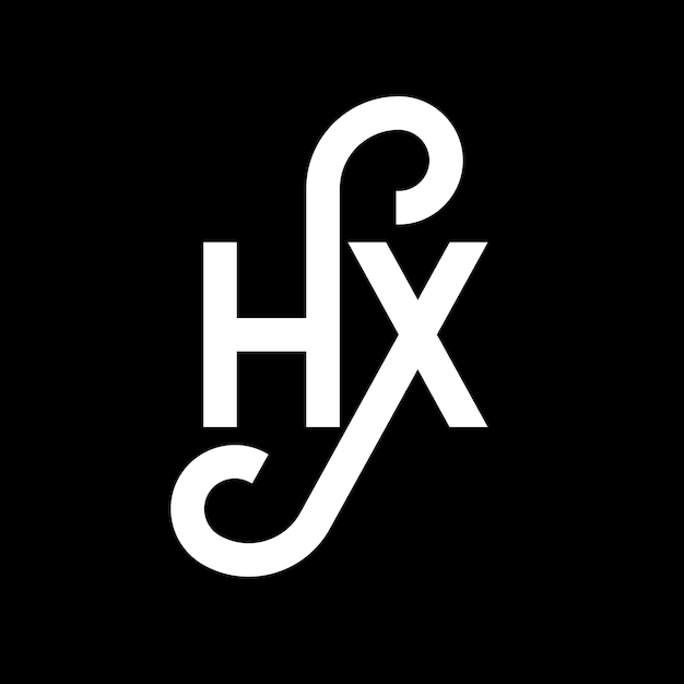 Diseño del logotipo de la letra HQ en fondo negro Diseño de la letra blanca en fondo negro Logotipo HQ