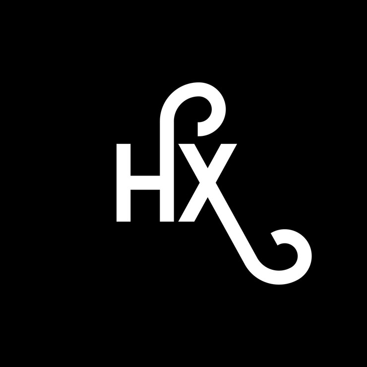 Vector diseño del logotipo de la letra hq en fondo negro diseño de la letra blanca en fondo negro logotipo hq
