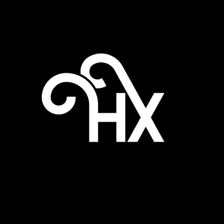 Vector diseño del logotipo de la letra hq en fondo negro diseño de la letra blanca en fondo negro logotipo hq