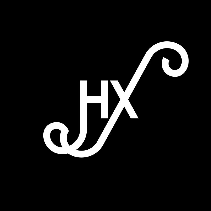 Vector diseño del logotipo de la letra hq en fondo negro diseño de la letra blanca en fondo negro logotipo hq