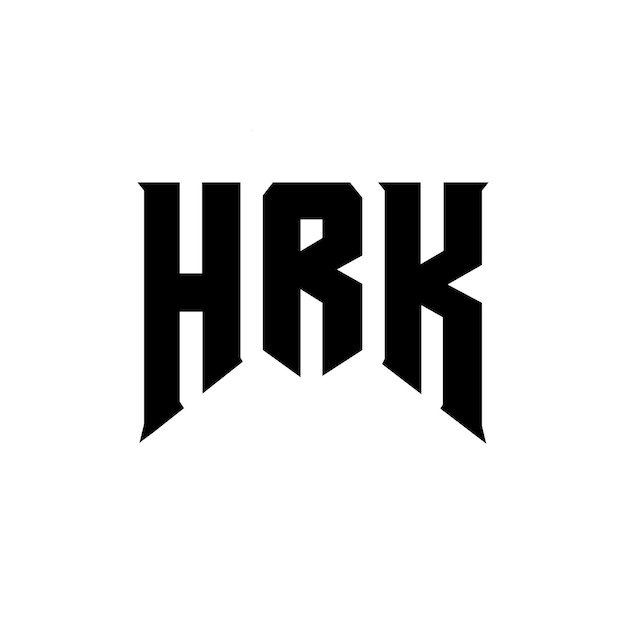 Diseño de logotipo de letra HRK para una empresa de tecnología Diseño del logotipo HRK combinación de colores blanco y negro Logotipo HRK Vector HRK Diseño del icono HRK Alfabeto HRK Tipografía diseño del logotipo