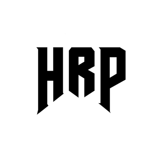 Diseño de logotipo de letra HRP para la compañía de tecnología Diseño de Logotipo HRP combinación de colores blanco y negro