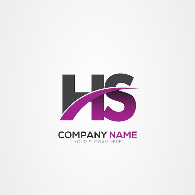 Diseño del logotipo de la letra HS o SH con un corte creativo