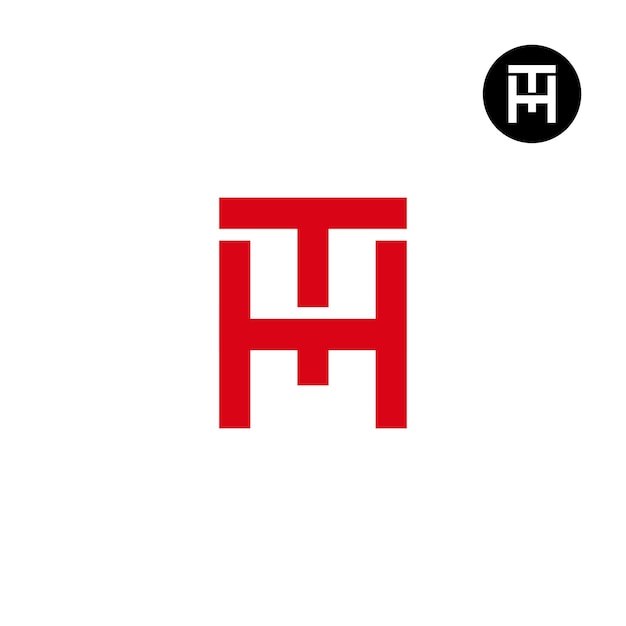 El diseño del logotipo de la letra HT TH Monogram es simple