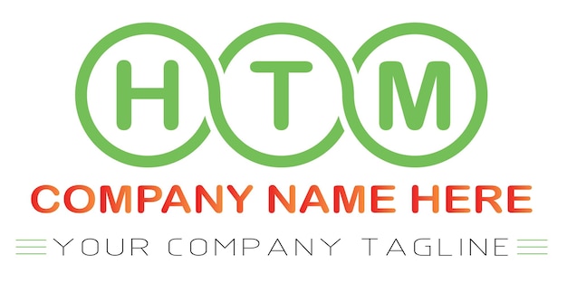 Diseño de logotipo de letra HTM