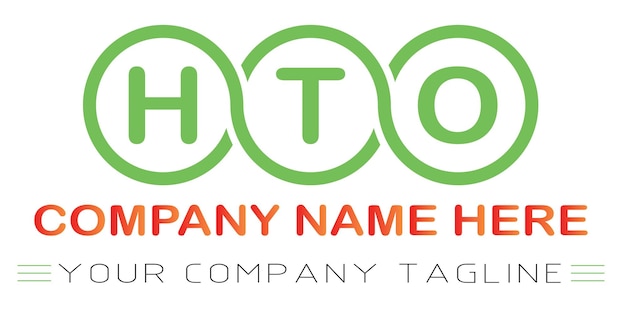 Diseño de logotipo de letra HTO