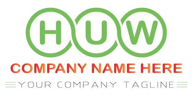 Diseño de logotipo de letra HUW