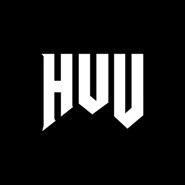 Diseño de logotipo de letra HVU para una empresa de tecnología Diseño del logotipo HVU combinación de colores blanco y negro Logotipo HVU Vector HVU Diseño del icono HVU Alfabeto HVU Tipo de diseño del logotipo