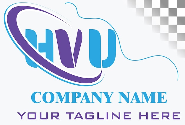 Diseño de logotipo de letra HVU