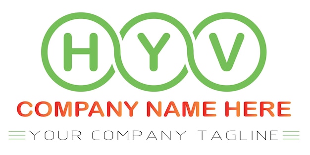 Diseño de logotipo de letra HVV