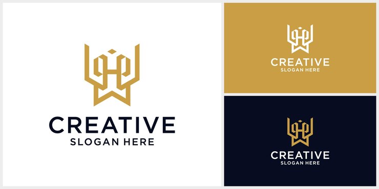 Vector diseño del logotipo de la letra hw abstracto con estilo de línea