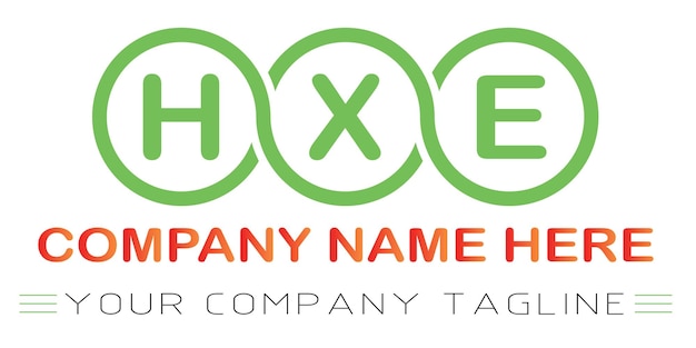 Diseño de logotipo de letra HXE