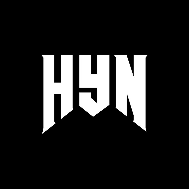 Vector diseño de logotipo de letra hyn para una empresa de tecnología diseño del logotipo hyn combinación de colores blanco y negro logotipo hyn vector diseño hyn icono hyn alfabeto hyn tipografía diseño del logotipo