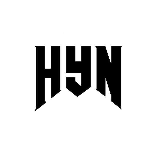 Diseño de logotipo de letra HYN para una empresa de tecnología Diseño del logotipo HYN combinación de colores blanco y negro Logotipo HYn Vector Diseño HYN Icono HYN Alfabeto HYN Tipografía Diseño del Logotipo