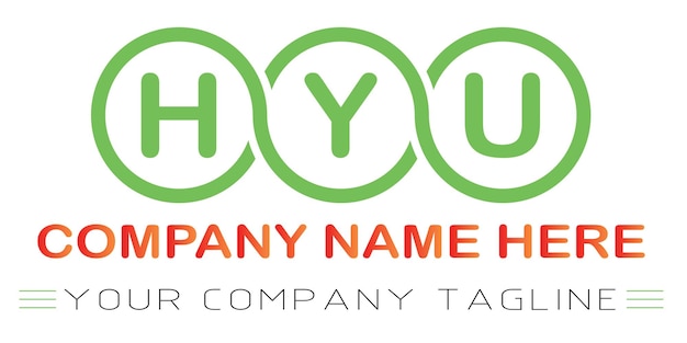 Diseño de logotipo de letra HYU