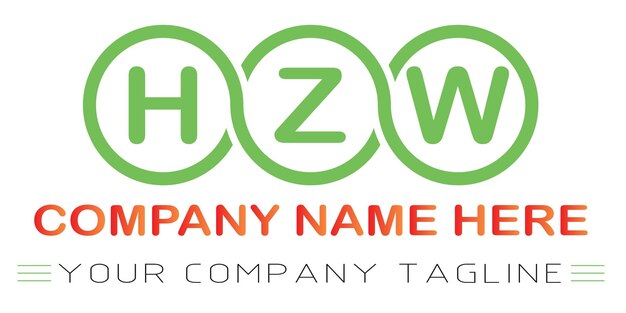 Diseño de logotipo de letra HZW