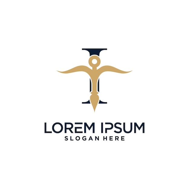 Diseño del logotipo de la letra i y la corona para el logotipo de un bufete de abogados con una idea creativa