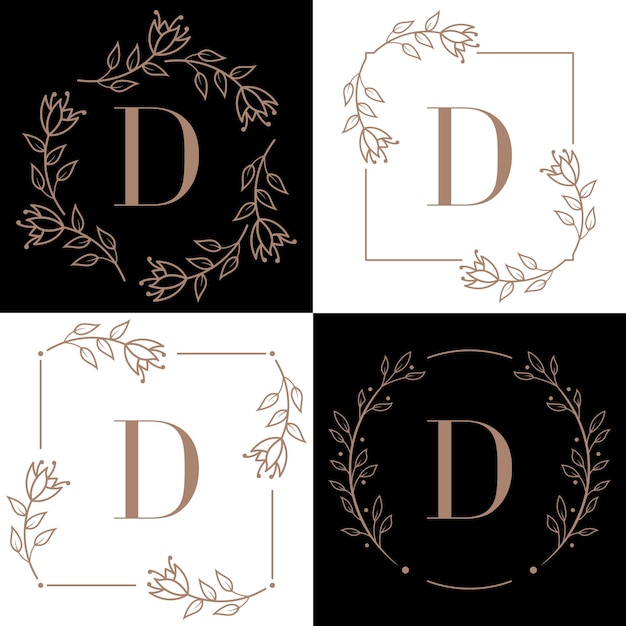 Diseño de logotipo letra I con elemento de hoja de orquídea
