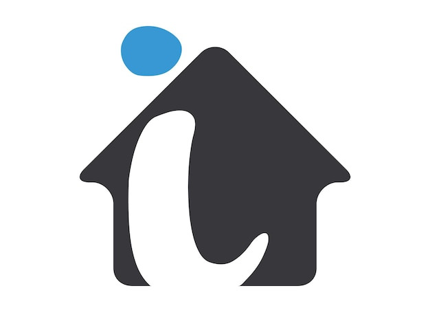 Diseño del logotipo de la letra I. Letra I en la ilustración de vector de forma casera.
