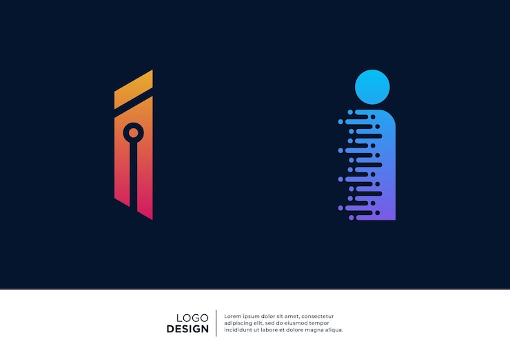 Vector diseño de logotipo de la letra i de la tecnología diseño creativo y moderno del logotipo