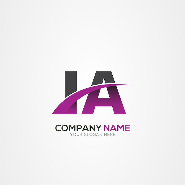 Diseño del logotipo de la letra IA o AI con un corte creativo Diseño creativo del logotipo