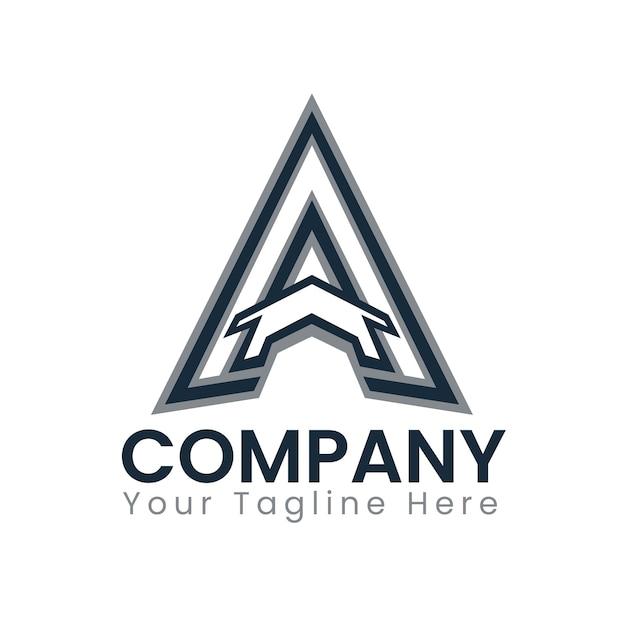 Un diseño de logotipo de letra con icono de casa