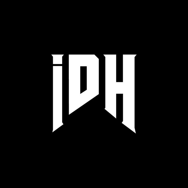 Diseño de logotipo de letra IDH para una empresa de tecnología IDH diseño de logotipo combinación de colores blanco y negro IDH logotipo IDH vector IDH diseño IDH icono IDH alfabeto IDH tipografía logotipo diseño