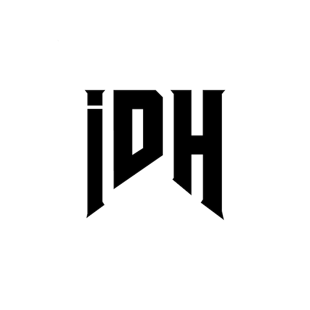 Diseño de logotipo de letra IDH para una empresa de tecnología IDH diseño de logotipo combinación de colores blanco y negro IDH logotipo IDH vector IDH diseño IDH icono IDH alfabeto IDH tipografía logotipo diseño