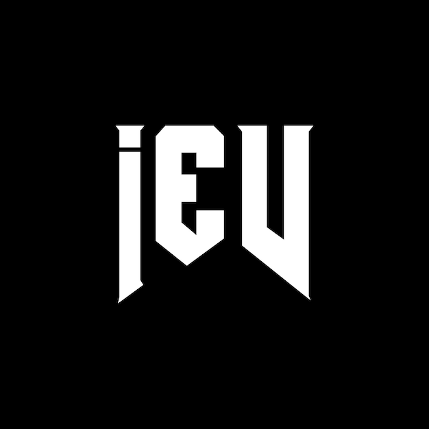 Diseño de logotipo de letra de IEV para una empresa de tecnología Diseño del logotipo de IEV combinación de colores blanco y negro Diseño del icono de IEV Vector de IEV Diseño del símbolo de IEV Alfabeto de IEV Tipografía de logotipo